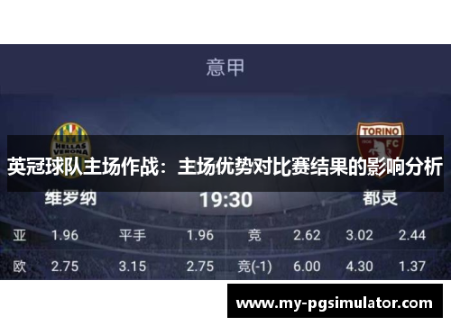 英冠球队主场作战：主场优势对比赛结果的影响分析