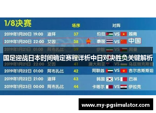 国足迎战日本时间确定赛程详析中日对决胜负关键解析 国足迎战日本时间确定赛程详析中日对决胜负关键解析